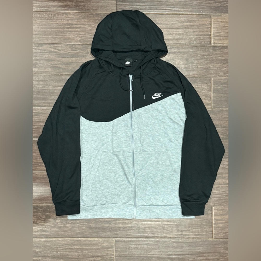 Nike Black and Gray Full-Zip Hoodie